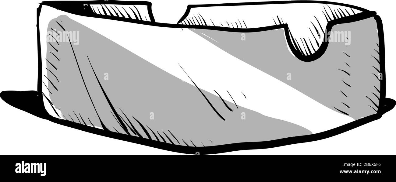 Posacenere grigio, illustrazione, vettore su sfondo bianco. Illustrazione Vettoriale