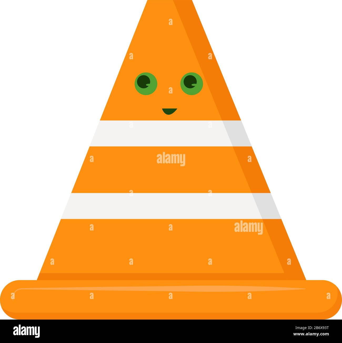 Cono stradale, illustrazione, vettore su sfondo bianco. Illustrazione Vettoriale