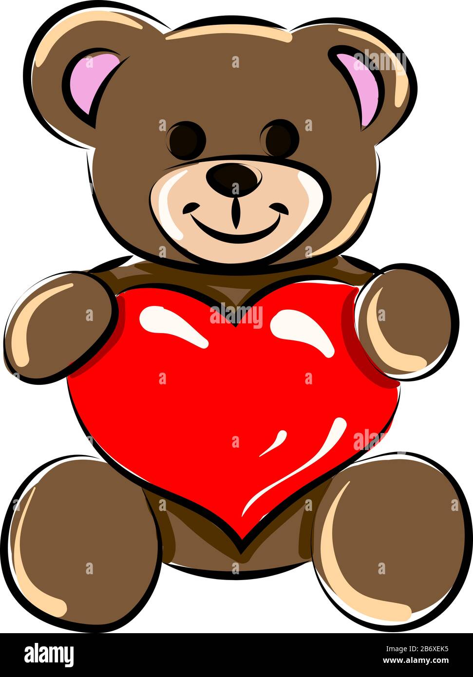 Orso con cuore, illustrazione, vettore su sfondo bianco Immagine e  Vettoriale - Alamy