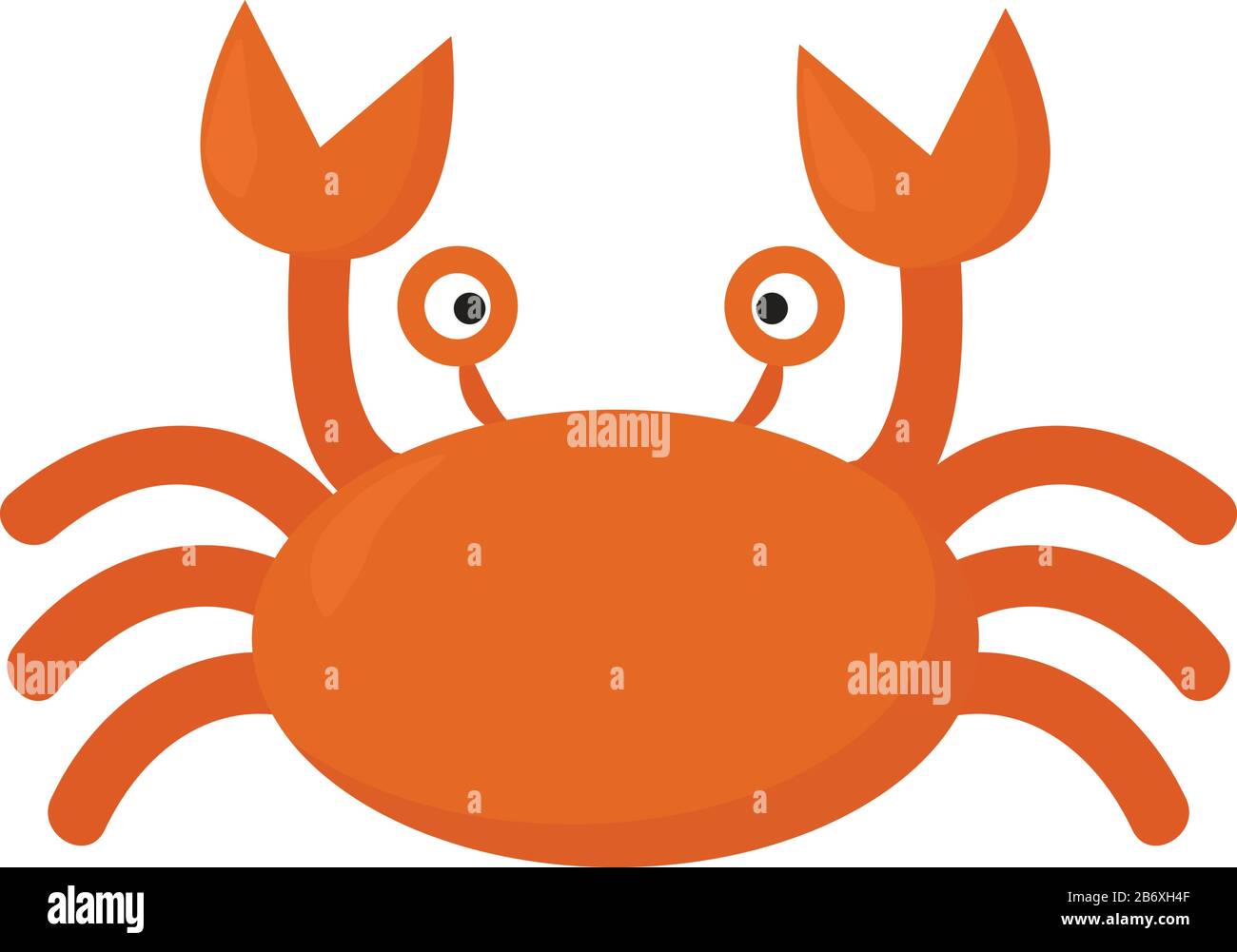 Granchio rosso, illustrazione vettore su sfondo bianco. Illustrazione Vettoriale