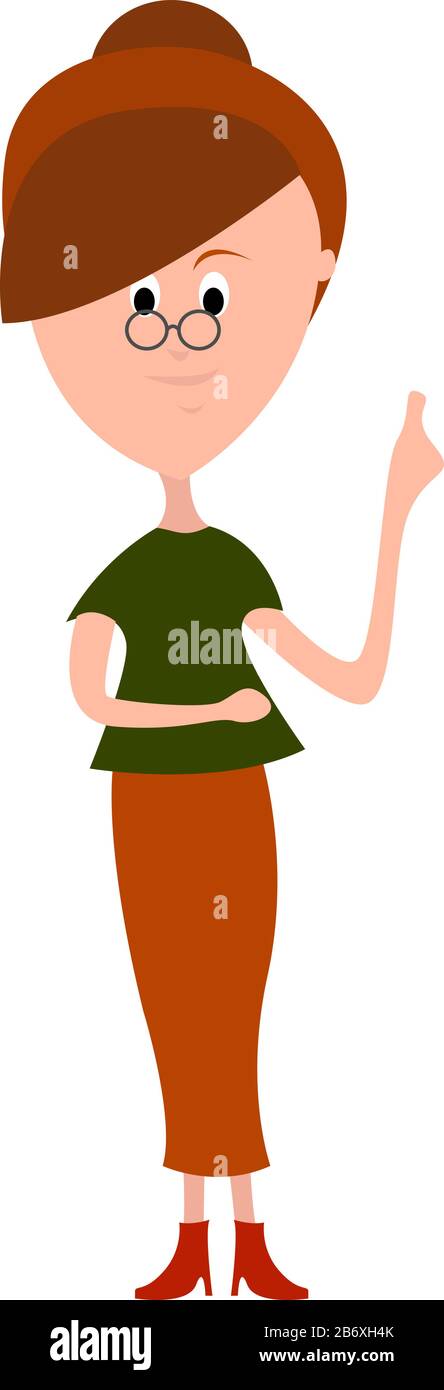 Giovane insegnante, illustrazione vettore su sfondo bianco. Illustrazione Vettoriale