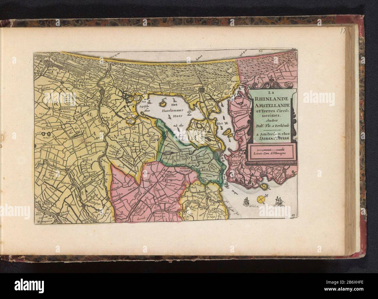 Kaart van Rijnland en Amstelland la Rhinlande Amstellande et Terres Circouosines (Titel op Object) carta della Renania e Amstelland . Parte di un atlante di 223 mappe di paesi e città e scene di guerra in Europa nel periodo ca. 1690-1735. Produttore : printmaker: Anonimo da stampare da: Balthasar Florisz. Di Berckenrode (edificio elencato) editore: Inherit J. Ratelband & Couitgever Daniel The Lafeuille (proprietà elencata) Luogo produzione: Printmaker: Northern Netherlands da stampare da: Northern Netherlands Editore: Amsterdam Editore: Amsterdam Data: 1700-1702 e / o 1735 Physical fe Foto Stock