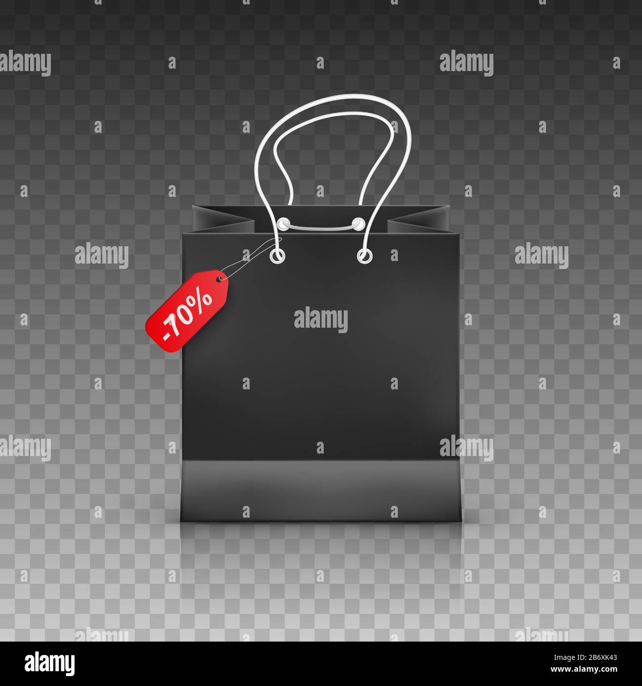 shopping bag realistico isolato su sfondo trasparente, illustrazione vettoriale Illustrazione Vettoriale