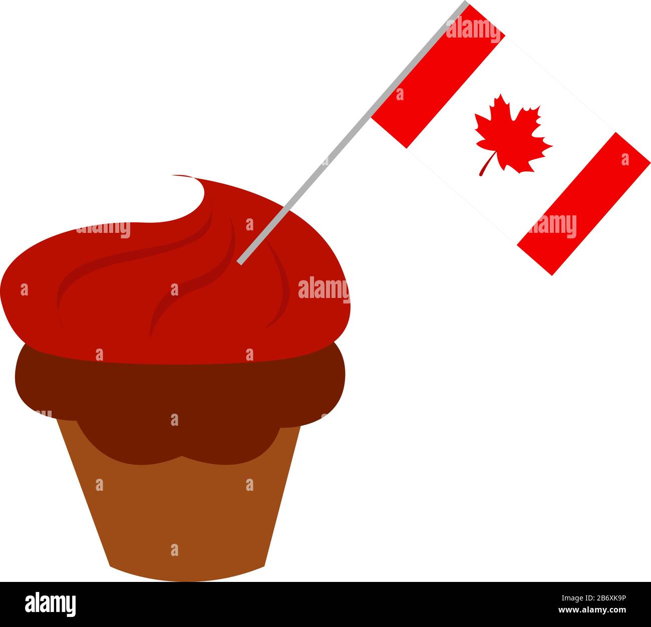 Cupcake canadese, illustrazione, vettore su sfondo bianco. Illustrazione Vettoriale