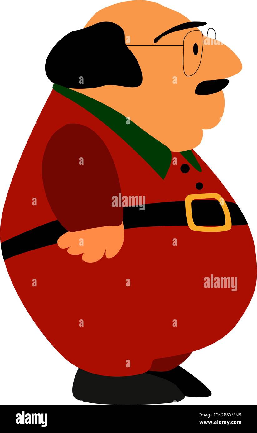 FAT man, illustrazione, vettore su sfondo bianco. Illustrazione Vettoriale