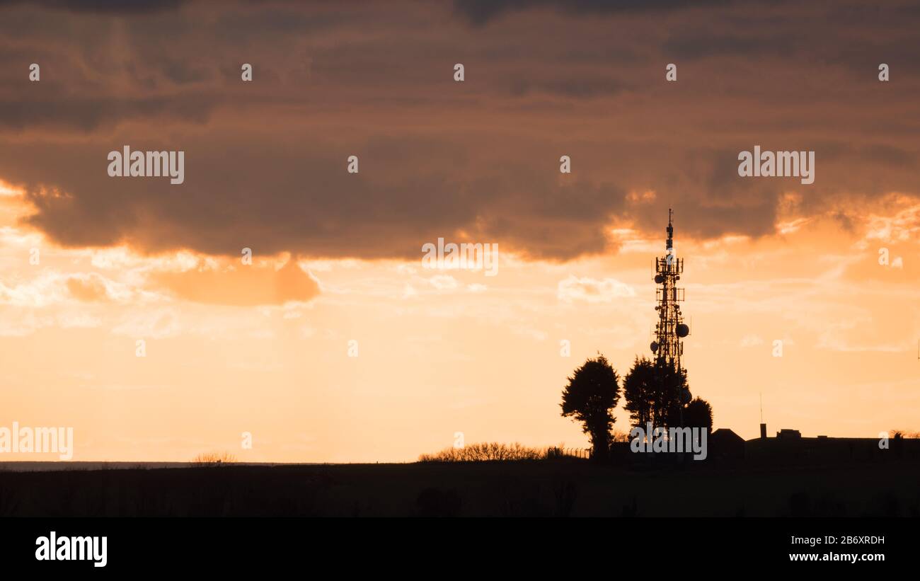 Vista da South Downs vicino al Cissbury Ring. Sussex, Regno Unito. Foto Stock