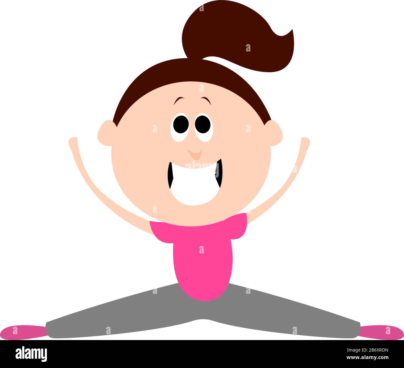 Donna che fa split, illustrazione, vettore su sfondo bianco. Illustrazione Vettoriale