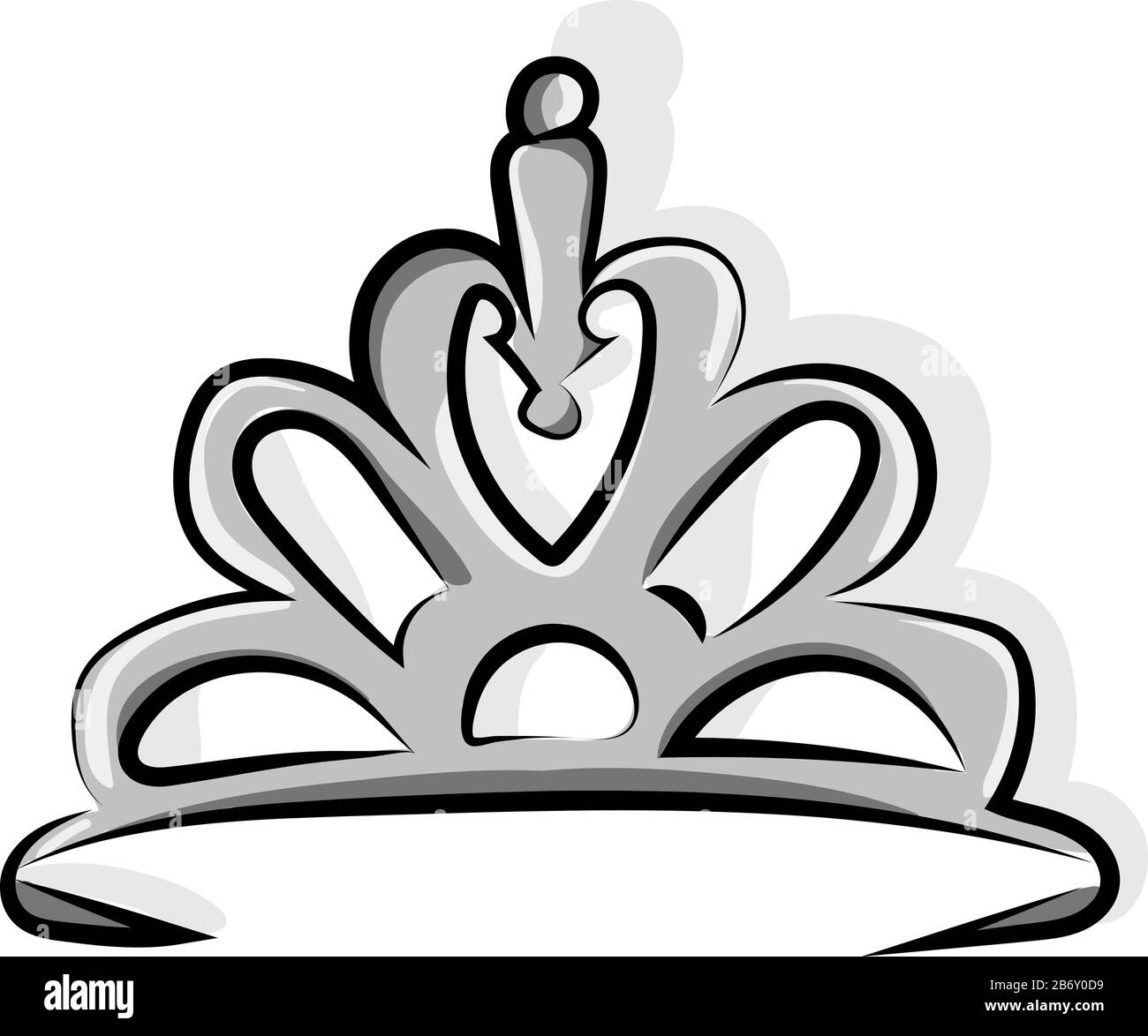 Corona d'argento, illustrazione, vettore su sfondo bianco. Illustrazione Vettoriale