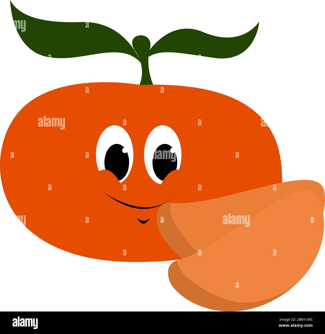 Mandarino pelato, illustrazione, vettore su sfondo bianco. Illustrazione Vettoriale