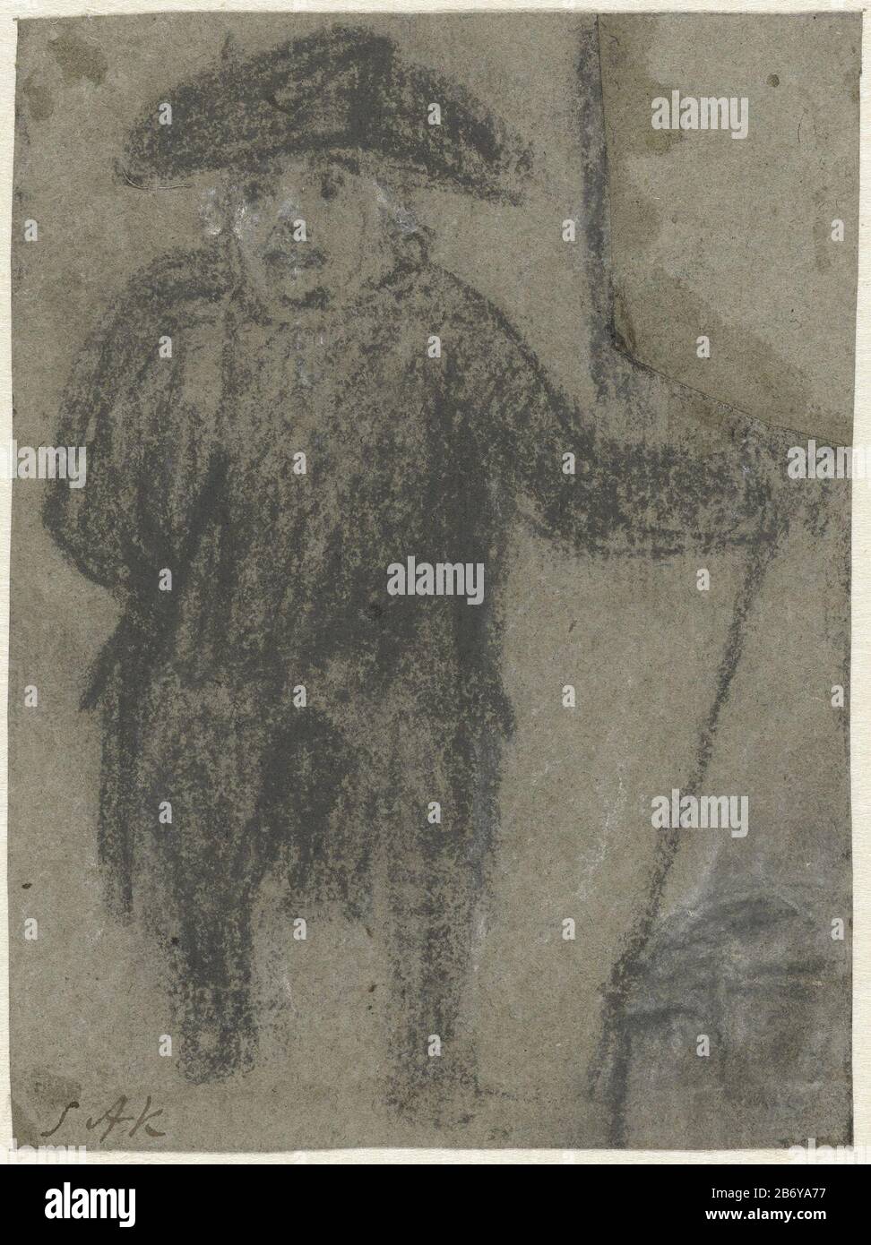 Karikatuur van een staande dikke man caricatura di un uomo spesso in piedi Oggetto tipo : disegno Numero Oggetto: RP-T 1952-204 Produttore : illustratore Simon Andreas Krausz Dating 1770 - 1825 caratteristiche Fisiche: Gesso bianco e nero su carta grigia materiale: Carta gesso dimensioni: H 145 mm × L 108 mm Soggetto: Caricature (tipi umani) Foto Stock