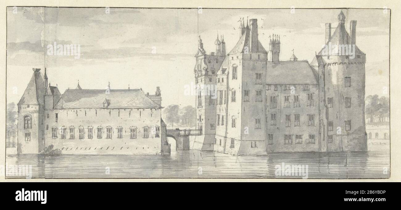 Kasteel van Buren Castle Neighbors Tipo Di Oggetto: Disegno numero Oggetto: RP-T-1888-A-1770 Produttore : artista: Beerstraten (possibile) Disegnatore: Roelant Roghman (attribuzione rifiutata) Datato: 1637 - 1692 caratteristiche Fisiche: Matita, penna e pennello in grigio, gesso nero materiale: Carta inchiostro matita pastello Tecnica: Penna / pennello dimensioni: H 183 mm (a sinistra e a destra girare su una striscia di carta) × b 410 mm Oggetto: Capovolgimenti del castello di edifici storici, siti, strade, ecc (CON NOME) Dove: Castello Vicini Foto Stock