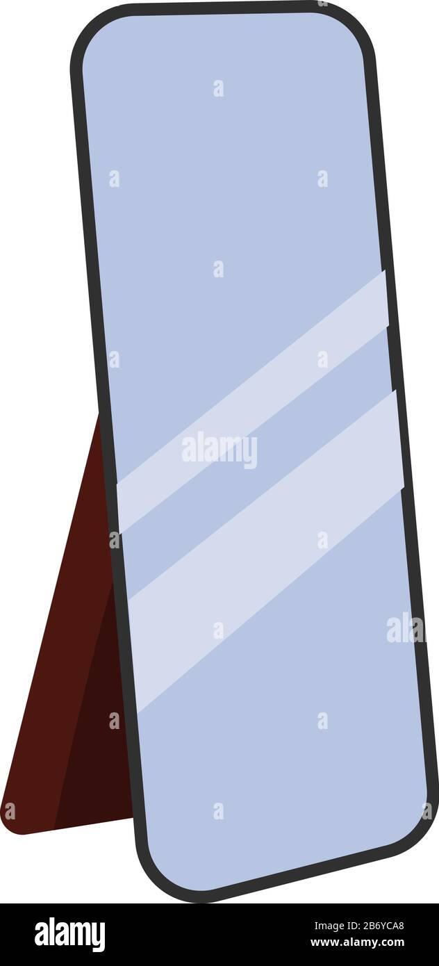 Specchio grande, illustrazione, vettore su sfondo bianco. Illustrazione Vettoriale