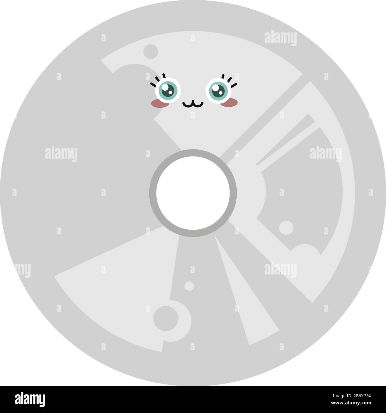 Disco carino, illustrazione, vettore su sfondo bianco. Illustrazione Vettoriale