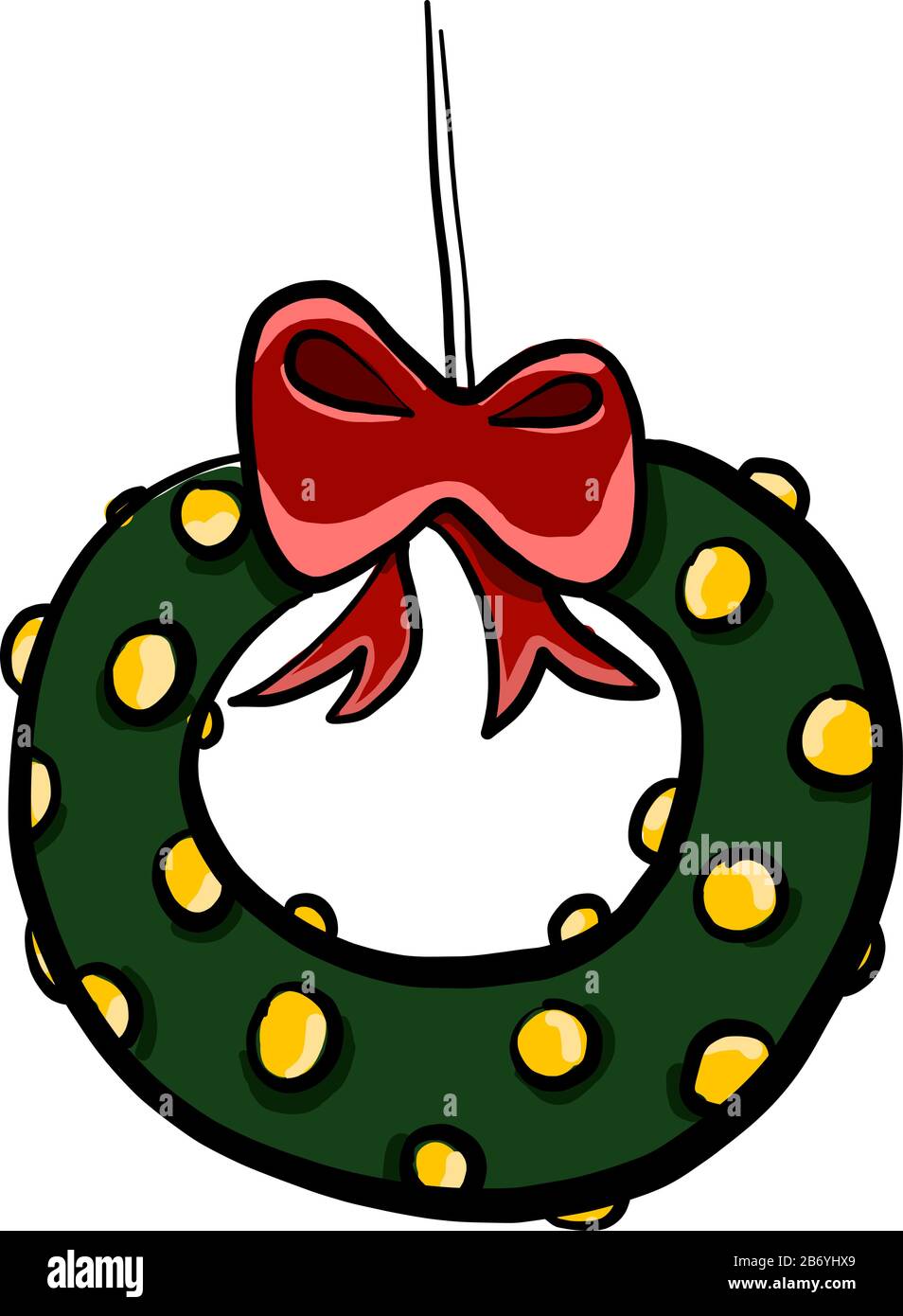 weath di Natale, illustrazione, vettore su sfondo bianco. Illustrazione Vettoriale