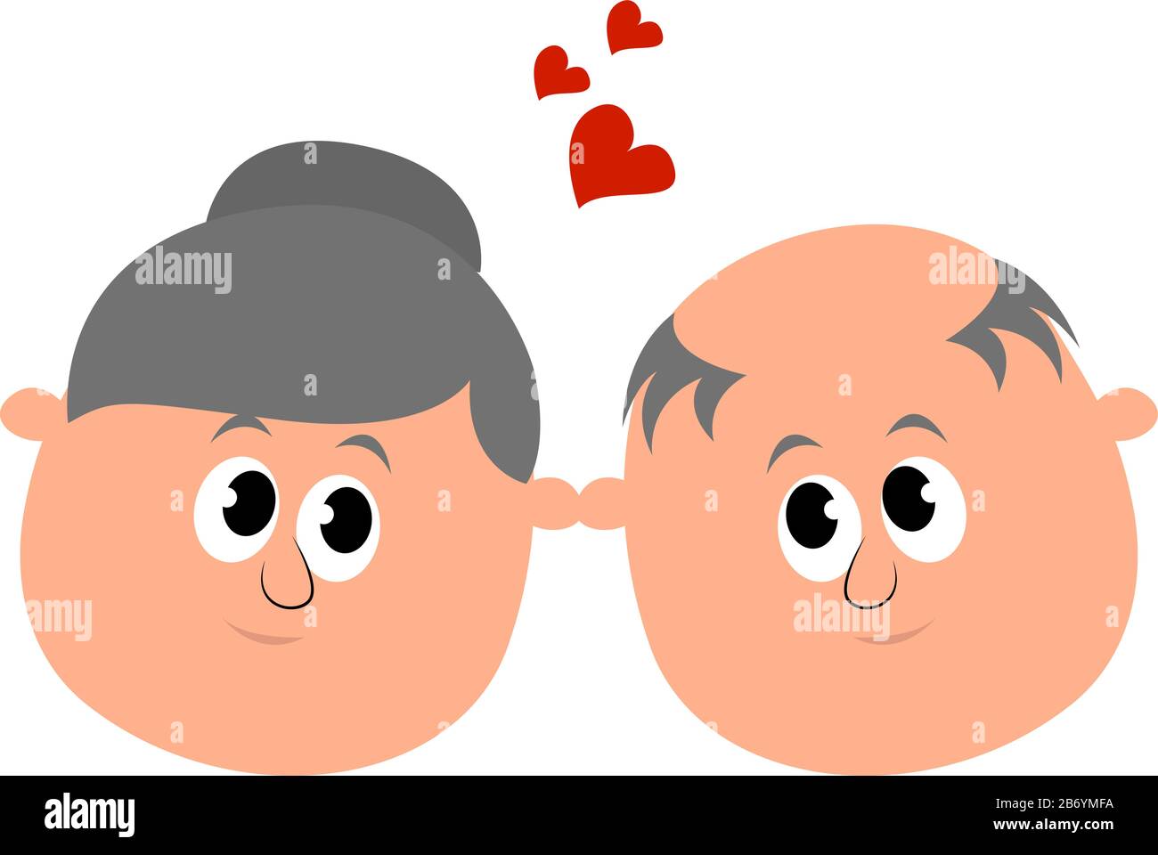 Nonna e nonno, illustrazione, vettore su sfondo bianco. Illustrazione Vettoriale