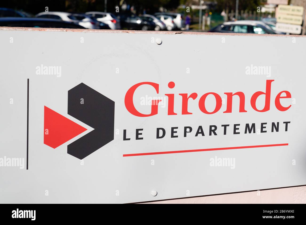 Bordeaux , Aquitaine / Francia - 02 15 2020 : Gironde segno logo del dipartimento emblemi francesi del dipartimento Foto Stock