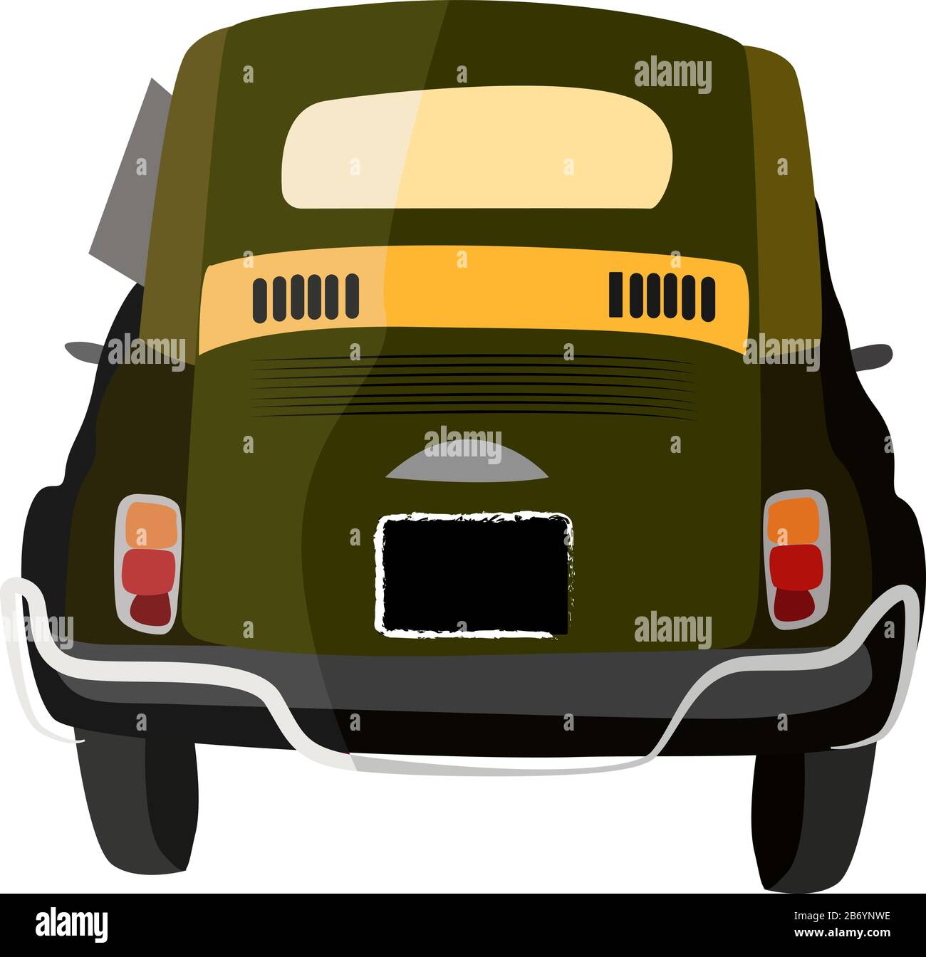 Verde auto, illustrazione vettore su sfondo bianco. Illustrazione Vettoriale