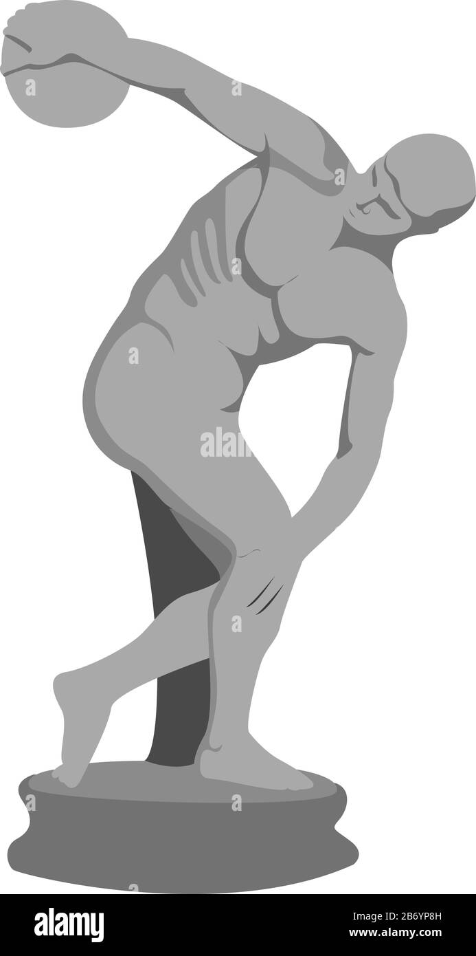 Discus thrower, illustrazione, vettore su sfondo bianco. Illustrazione Vettoriale