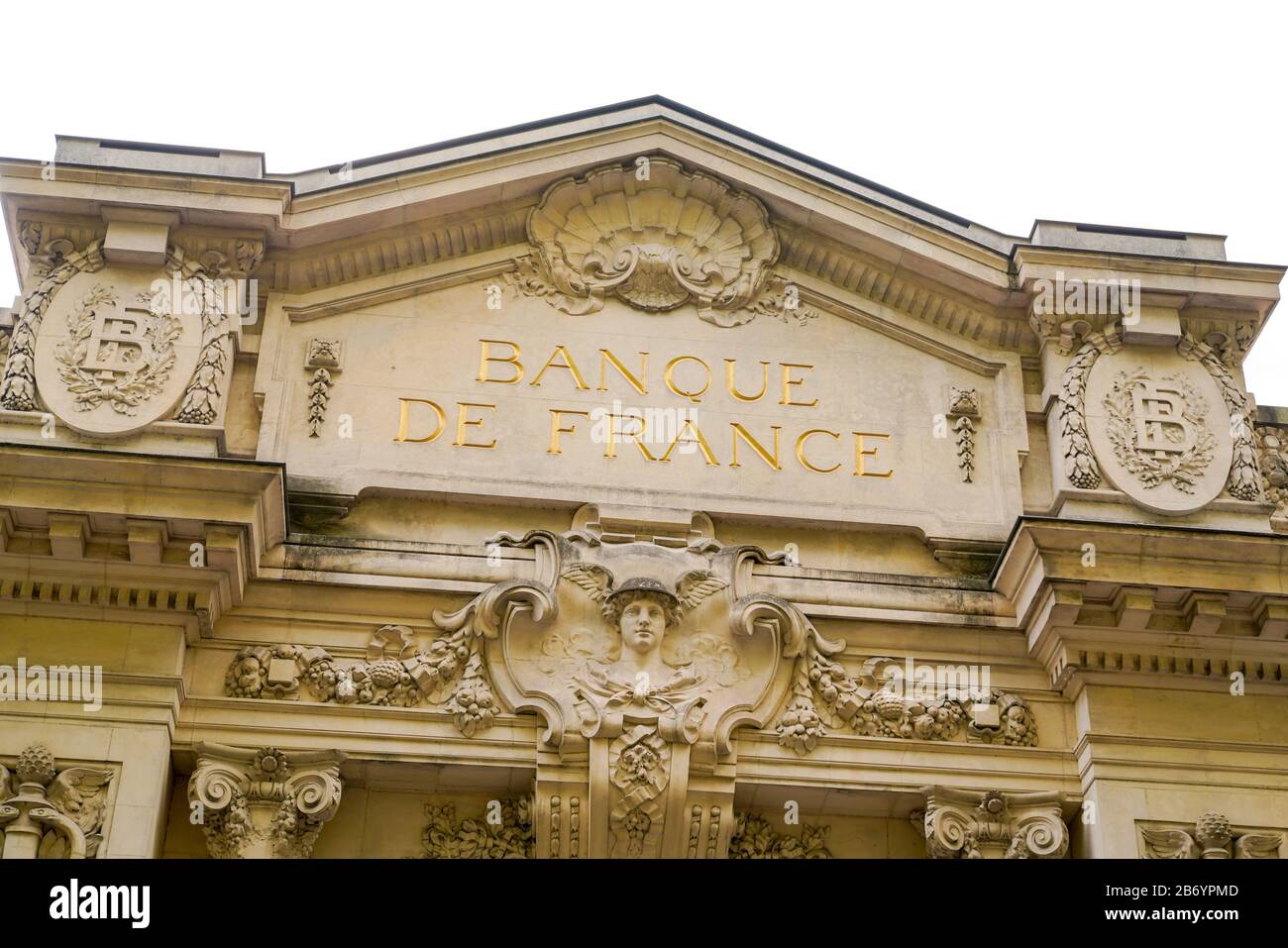 Bordeaux , Aquitaine / Francia - 10 10 2019 : Banque de France firma in edificio ufficiale Banca nazionale francese Foto Stock