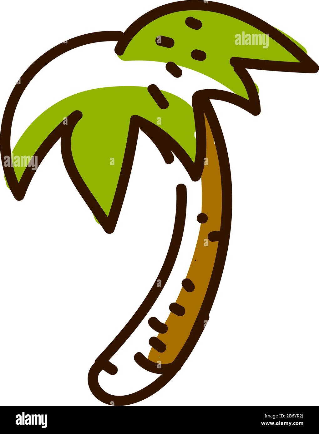 Palma piatta, illustrazione, vettore su sfondo bianco. Illustrazione Vettoriale