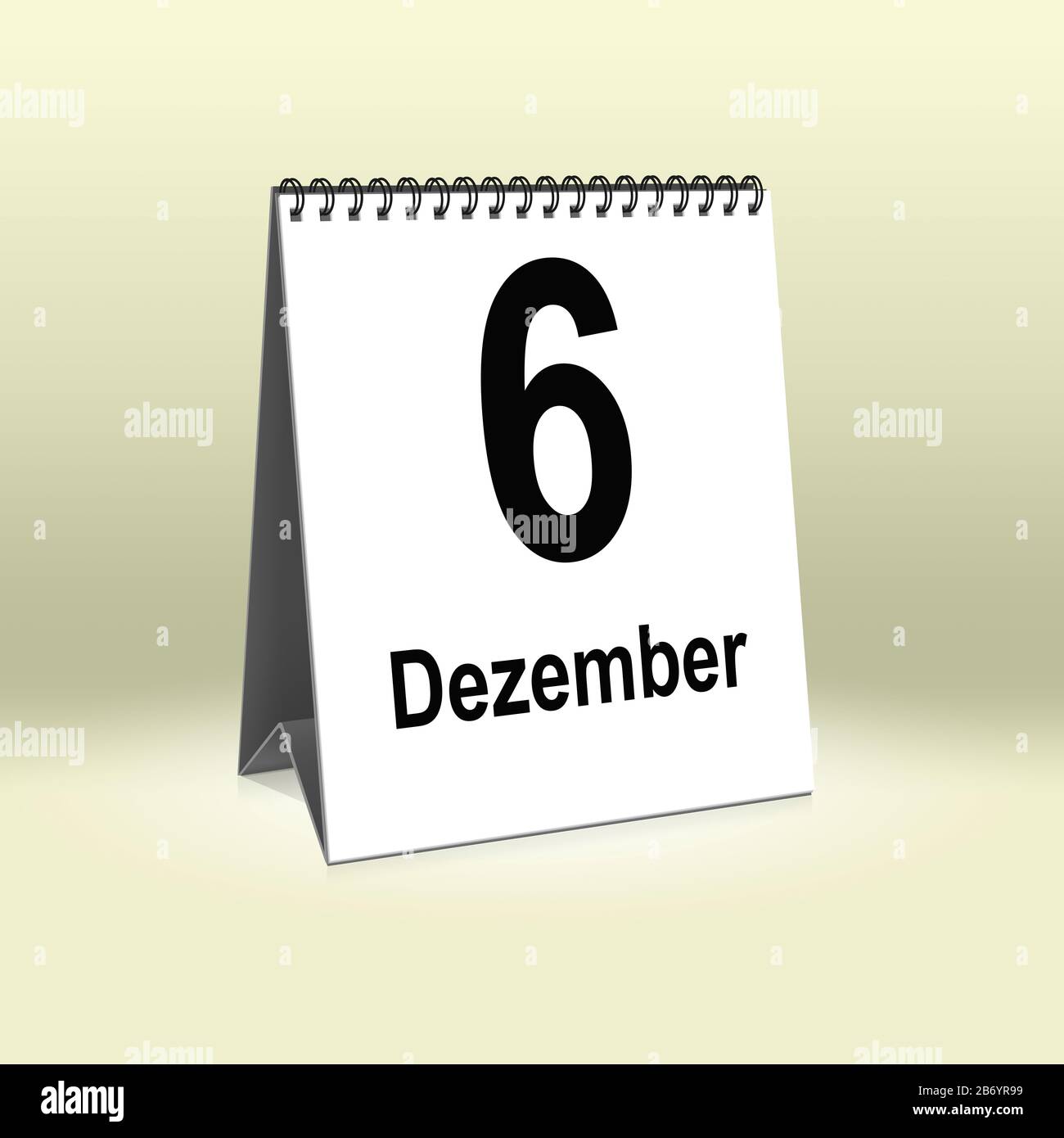 Un calendario in lingua tedesca mostra dicembre 6th | Ein Kalender für den Schreibtisch zeigt den 6. Dicembre Foto Stock