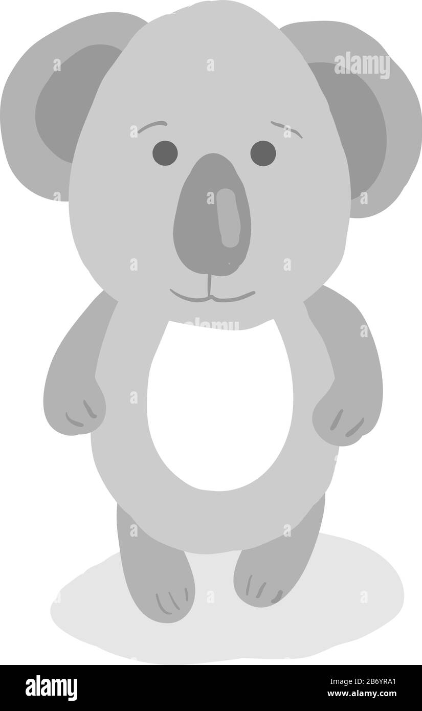 Koala piatto, illustrazione, vettore su sfondo bianco. Illustrazione Vettoriale