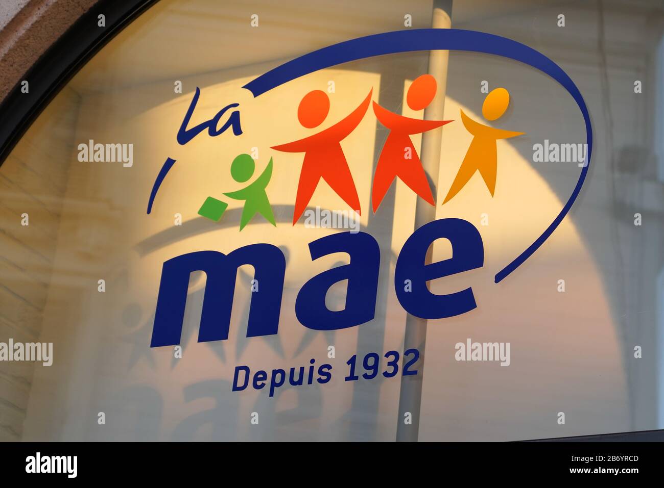 Bordeaux , Aquitaine / Francia - 01 15 2020 : mae Mutuelle assurance de l'éducation logo dell'assicurazione multinazionale francese Foto Stock