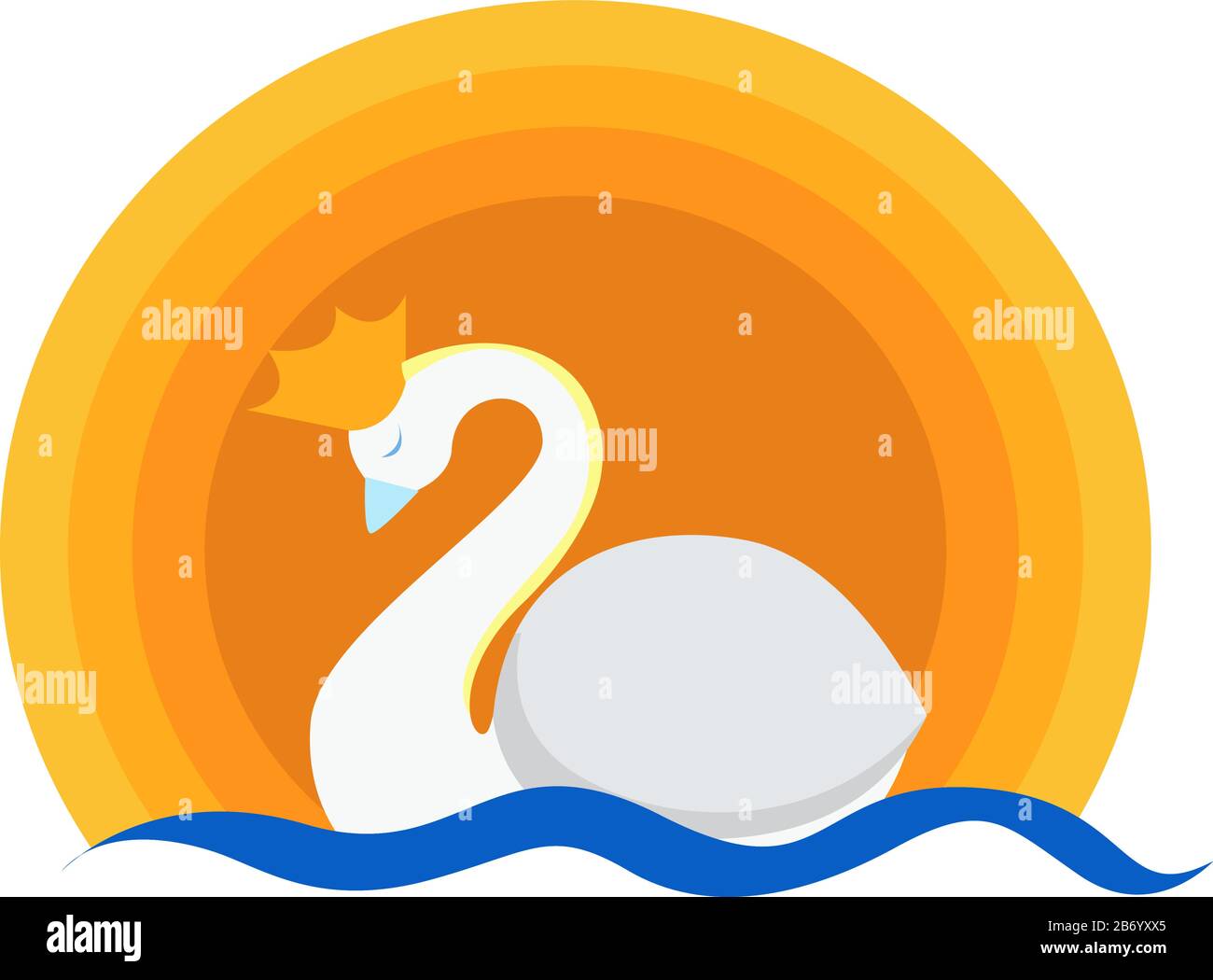 Swan princess, illustrazione vettore su sfondo bianco. Illustrazione Vettoriale