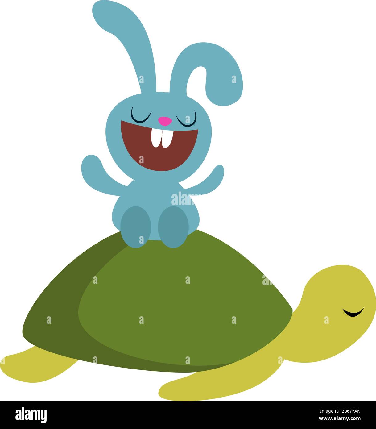 Bunny e tartaruga, illustrazione, vettore su sfondo bianco. Illustrazione Vettoriale