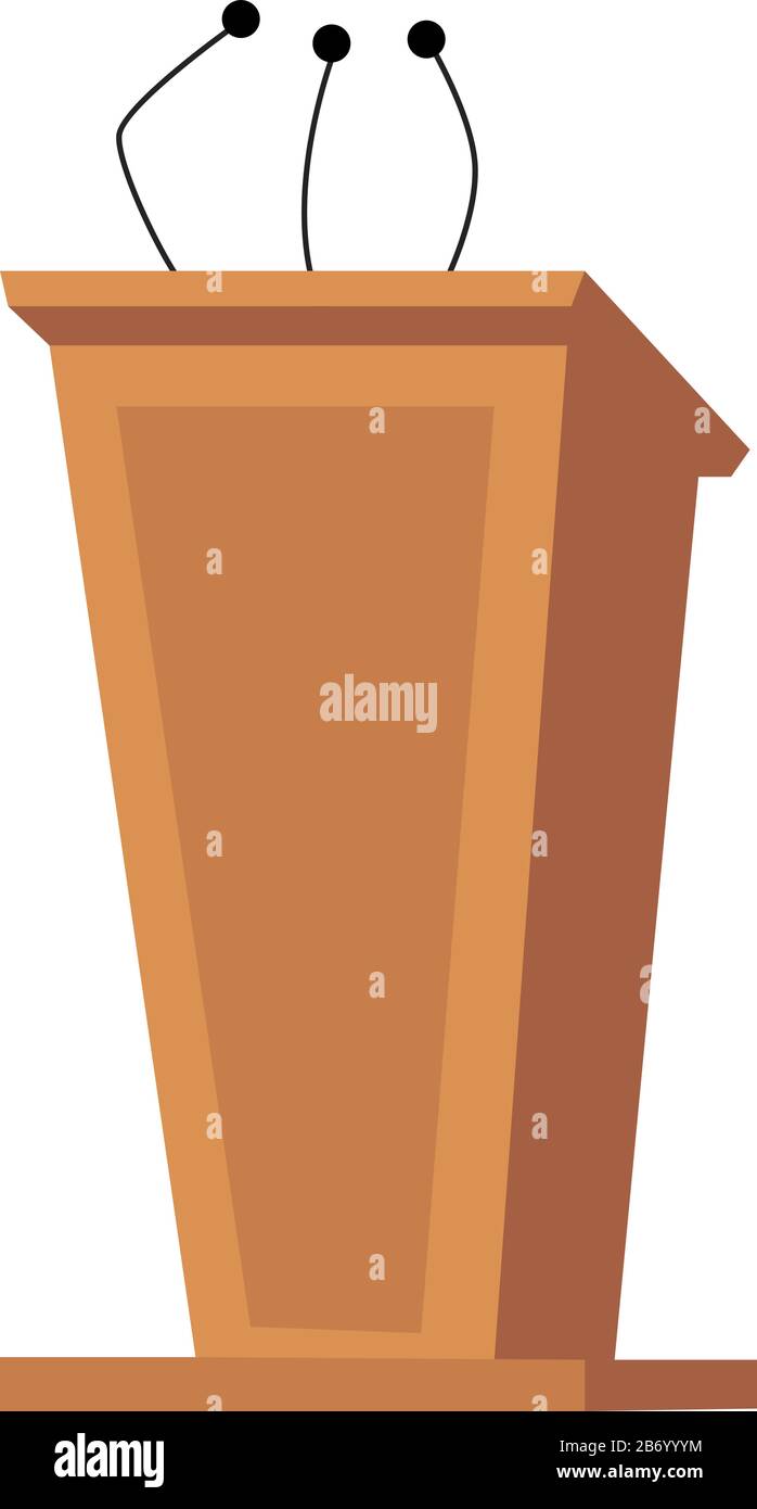 Tribune per discorsi, illustrazione, vettore su sfondo bianco. Illustrazione Vettoriale