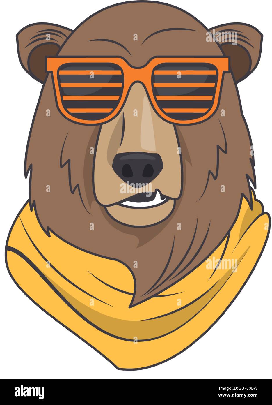 buffo orso grizzly con occhiali da sole stile cool Illustrazione Vettoriale