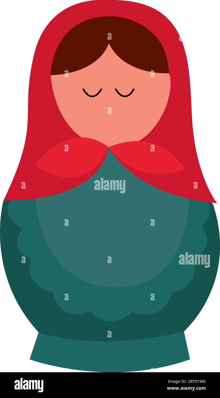 Souvenir russo, illustrazione, vettore su sfondo bianco. Illustrazione Vettoriale