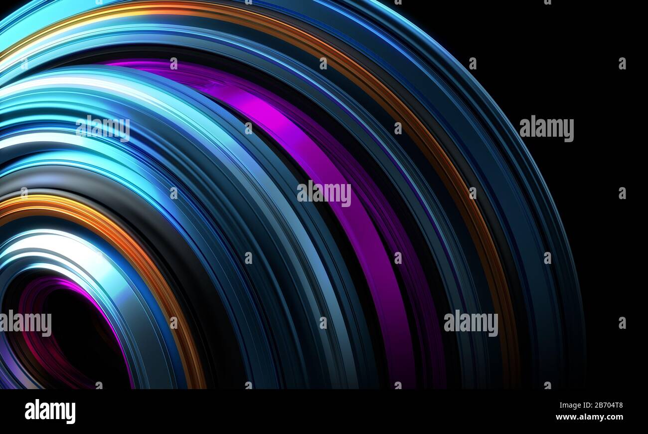 rendering 3d con sfondo di linee astratte colorate Foto Stock