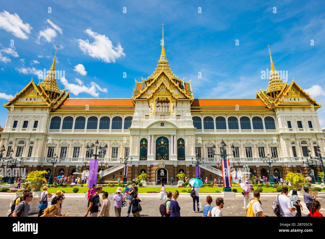 Phra Thinang Chakri Maha Prasat trono hall, Grand Palace complesso, Bangkok, Thailandia Foto Stock