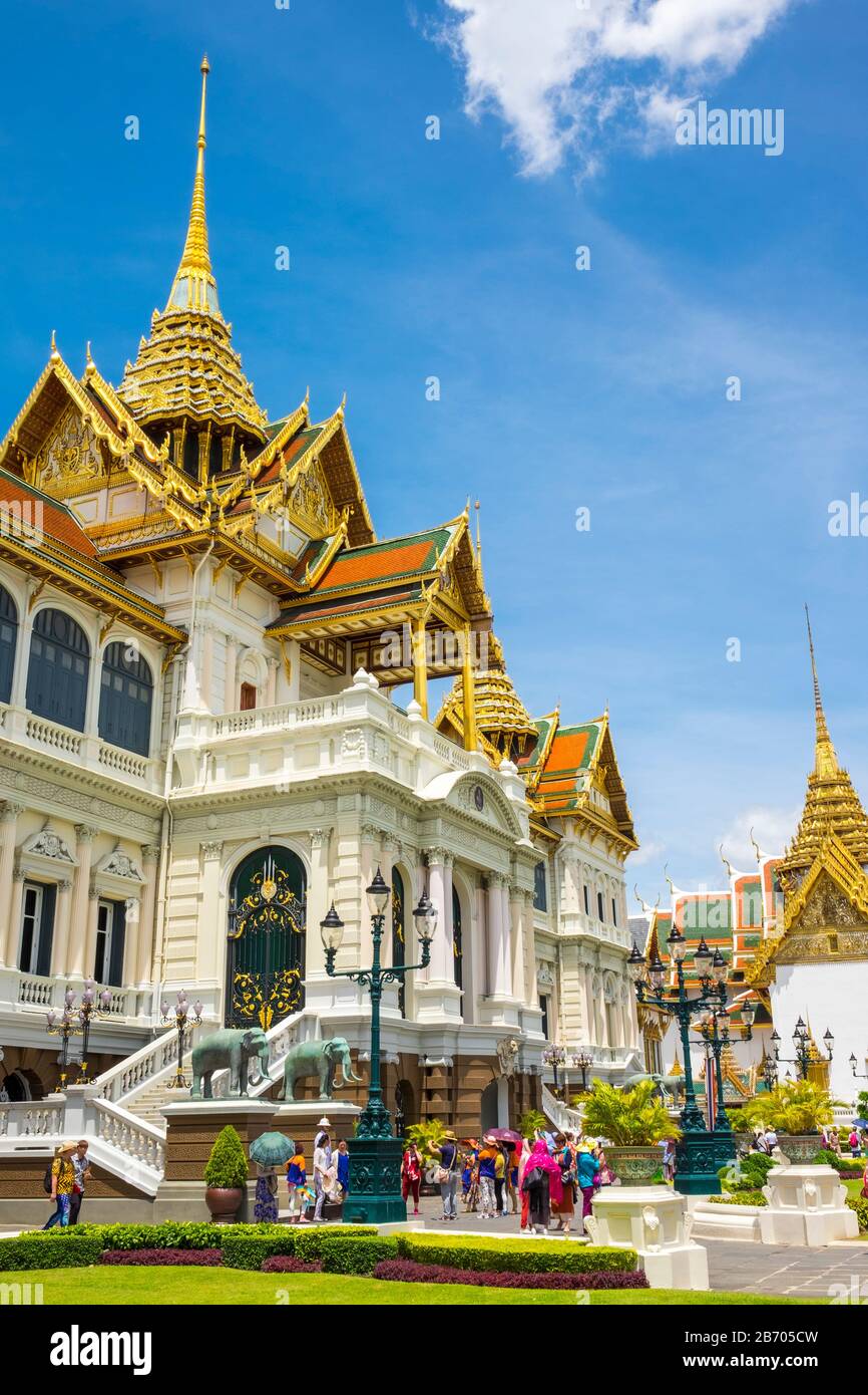 Phra Thinang Chakri Maha Prasat trono hall, Grand Palace complesso, Bangkok, Thailandia Foto Stock