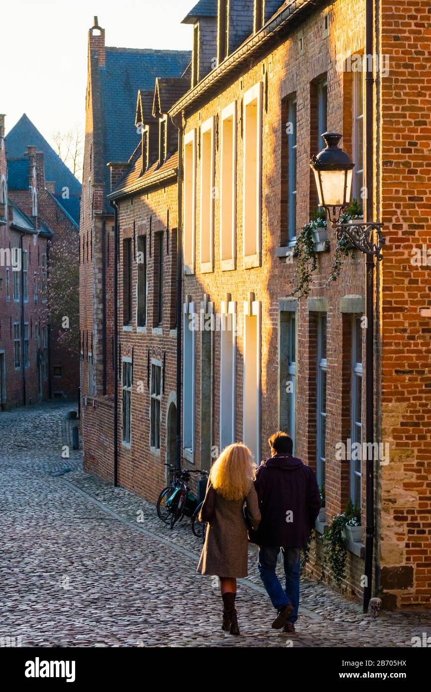 Groot Begijnhof (Grand Béguinage), Leuven, Brabante Fiammingo, Fiandre, in Belgio Foto Stock