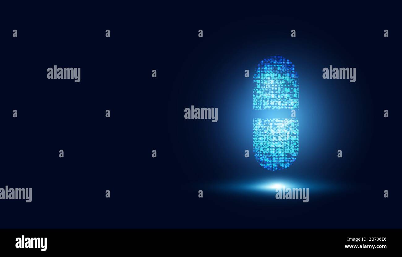 astratto medicina pillola innovazione concetto di sanità scienza di fondo progettazione. Illustrazione Vettoriale