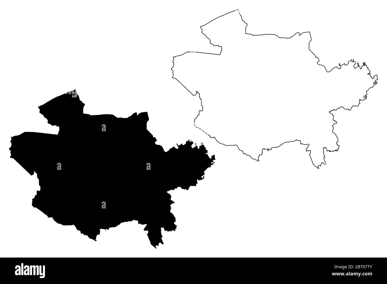 Osnabruck City (Repubblica federale di Germania, Bassa Sassonia) mappa vettore illustrazione, abbozzare schizzo Città di Osnabruck mappa Illustrazione Vettoriale