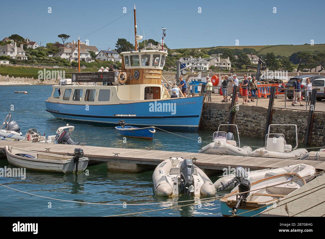 Traghetto passeggeri a St. Mawes, South Cornwall Foto Stock