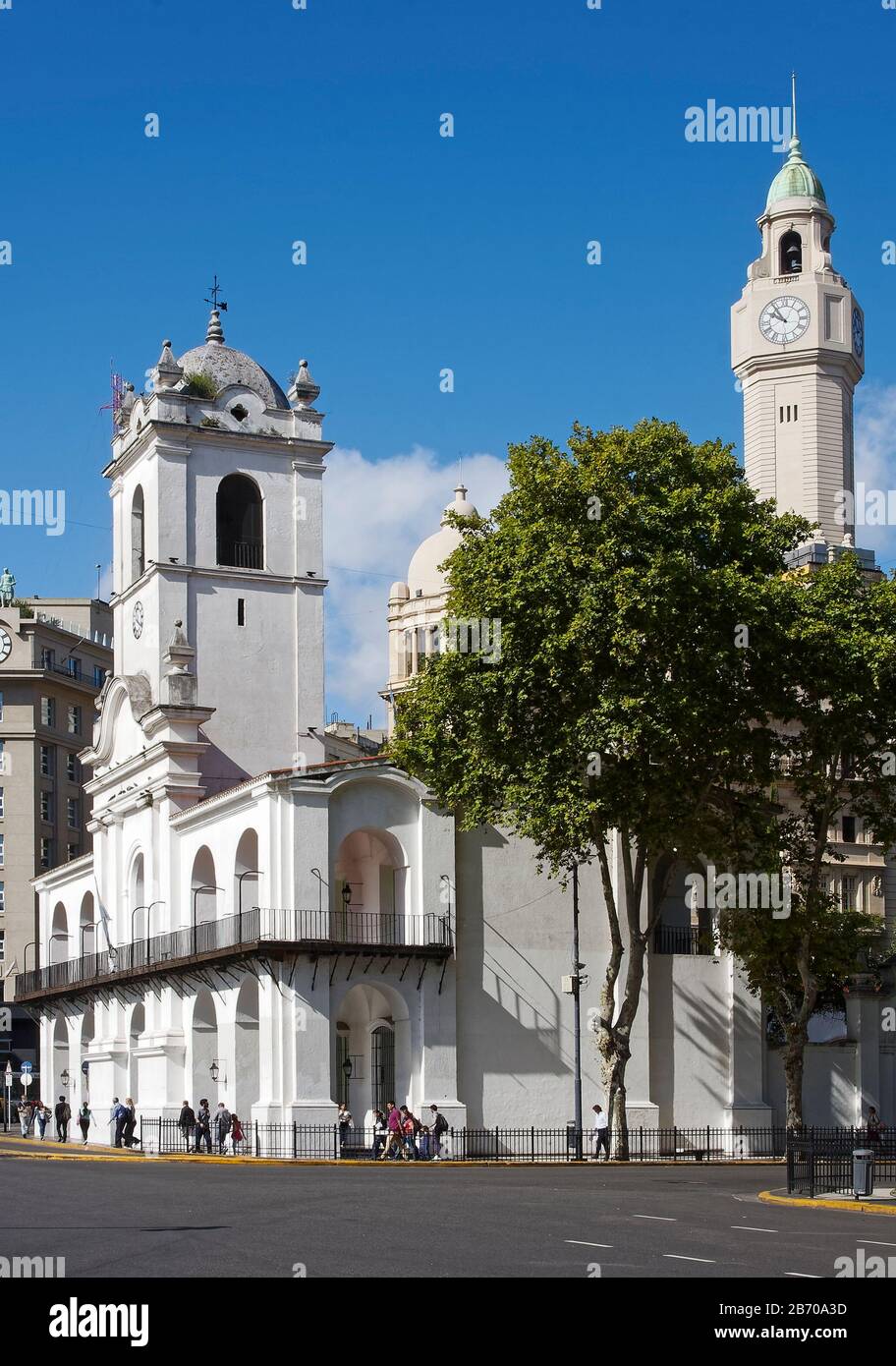 Plaza de Mayo; piazza della città; Cabildo di Buenos Aires; Museo storico Nacional del Calbido; 1812, museo; vecchio edificio, archi, Sud America; Buenos AIRES Foto Stock