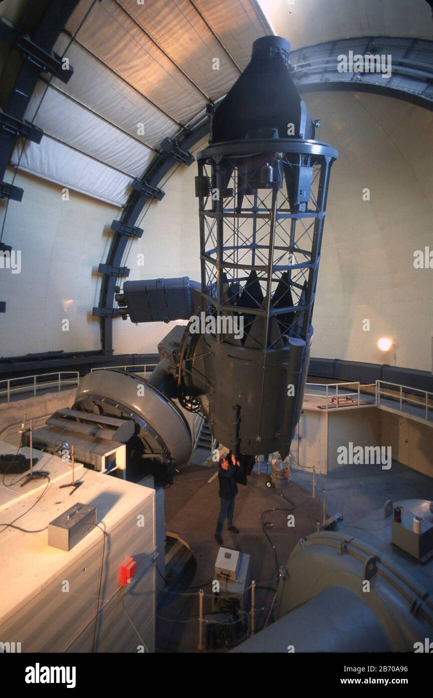 Fort Davis Texas USA: Il McDonald Observatory's 1939 Struve Telescope con il suo specchio da 82 pollici, è il cavallo di lavoro tradizionale della struttura dell'Università del Texas. ©Bob Daemmrich Foto Stock