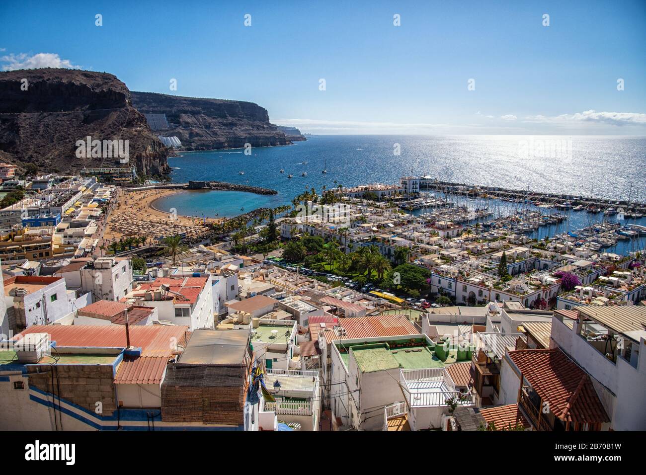 Vista su Puerto de Mogán a Gran Canaria Foto Stock