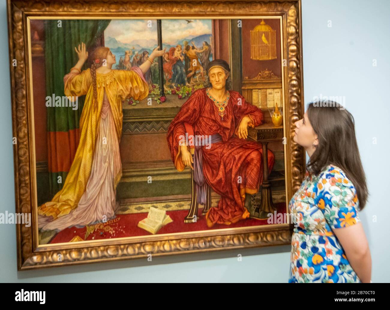 Londra, Regno Unito. 12th Mar, 2020. La Fotocellula Enchanted Interior Presso La Guildhall Art Gallery Evelyn De Morgan La Cage Dorata 1900-1919 Credit: Ian Davidson/Alamy Live News Foto Stock
