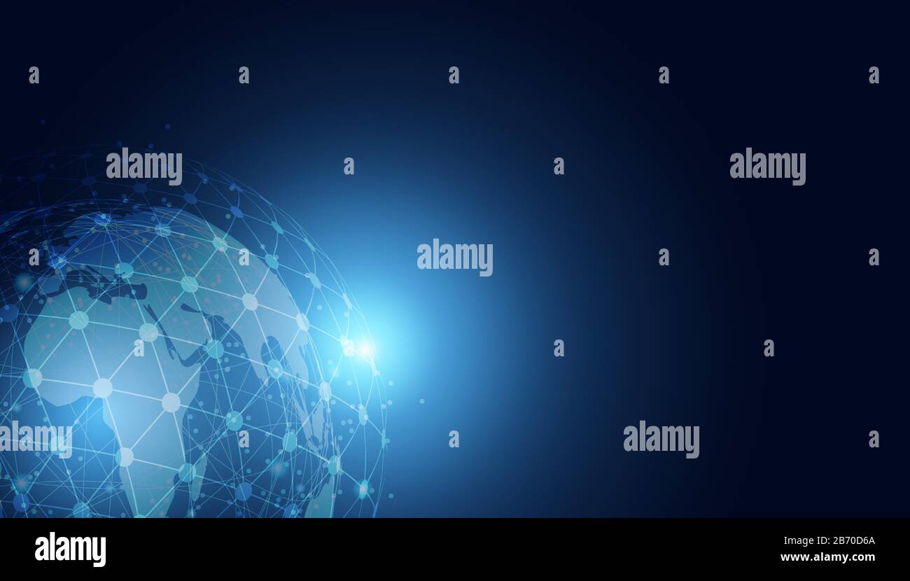 tecnologia astratta concetto globale cerchio collegamento futuristico earth.vector illustrazione Illustrazione Vettoriale
