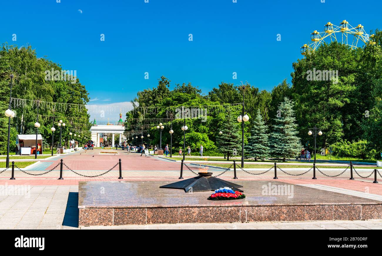 Fiamma eterna nel Parco Centrale di Yoshkar-Ola, Russia Foto Stock