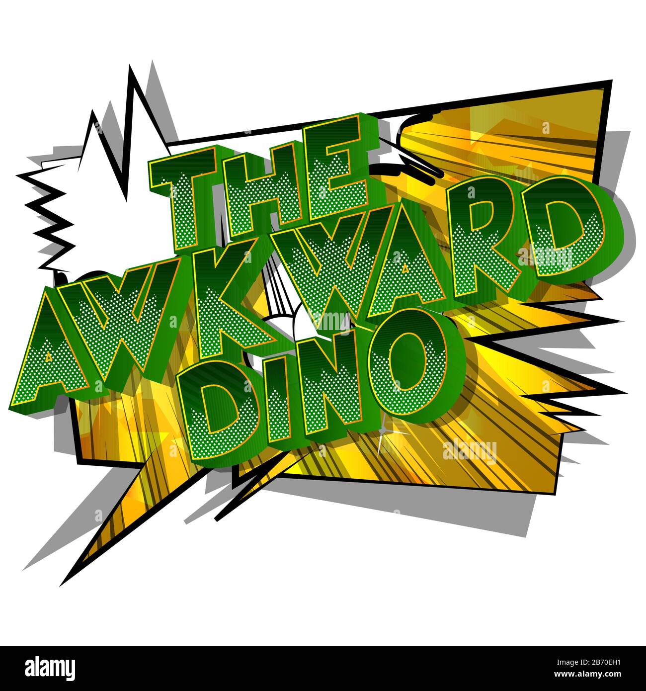 Vector illustrato fumetto stile Tha Goffa Dino testo. Illustrazione Vettoriale