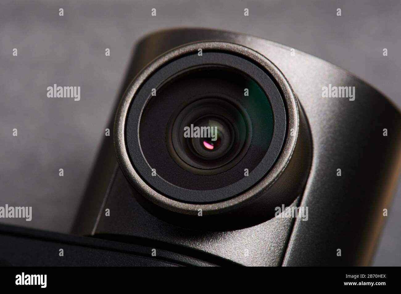 Pulire la vista ravvicinata dell'apparecchiatura della lente fotografica Foto Stock