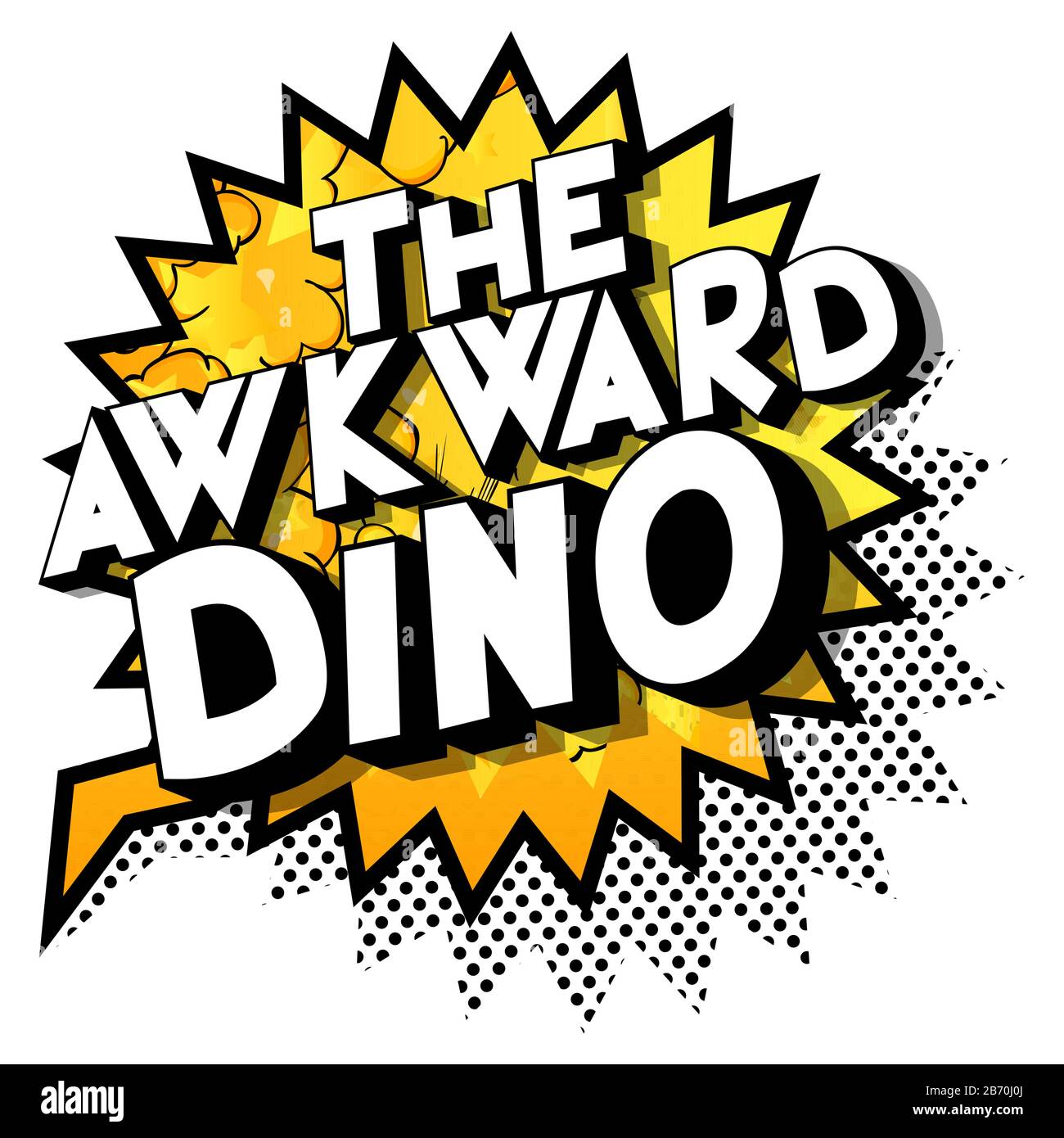 Vector illustrato fumetto stile Tha Goffa Dino testo. Illustrazione Vettoriale
