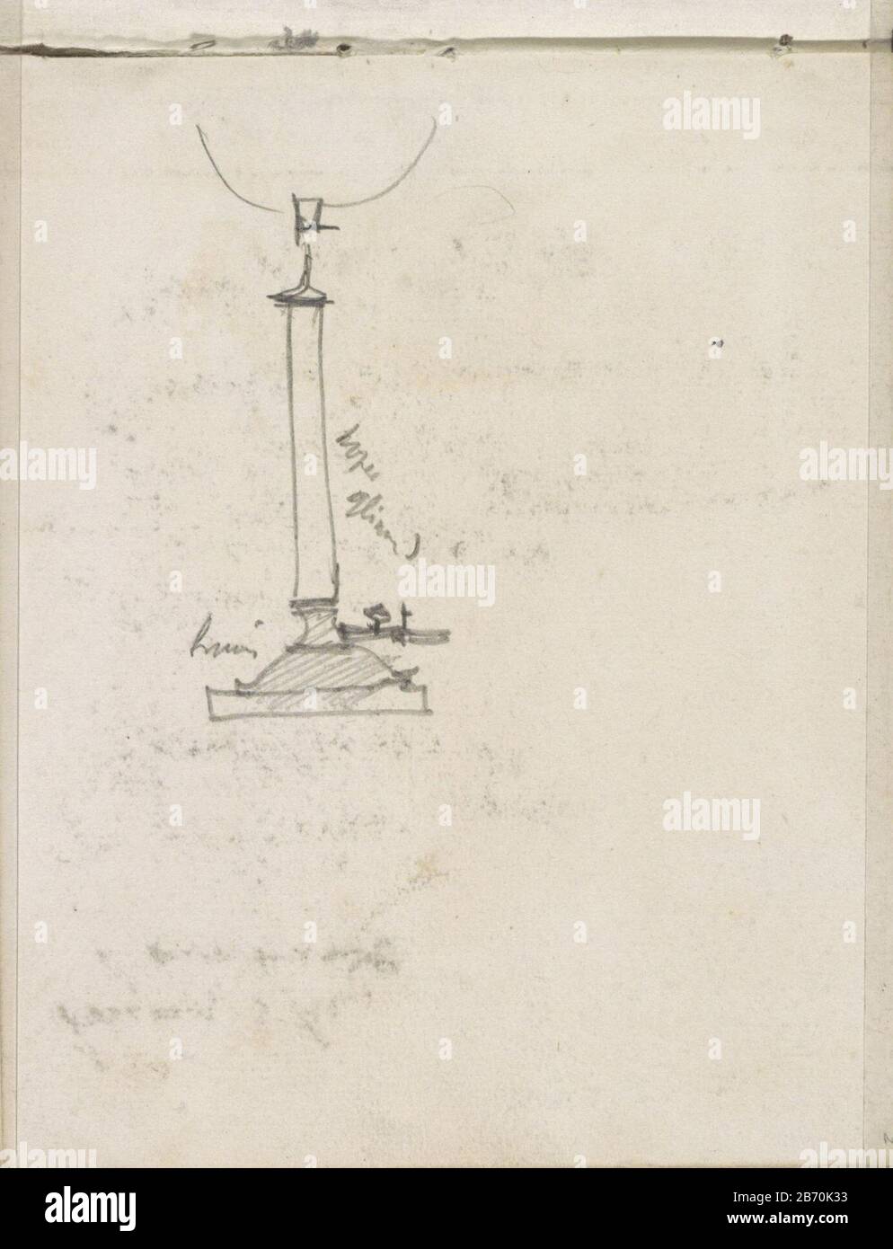 Koperen lampvoet lampada base in rame tipo oggetto: Foglio di Sketchbook numero articolo: RP-T-1949-168-2 Iscrizioni / marchi: Annotation, scritto a mano 'rame / lucido / [...] 'Descrizione: Pagina 2 da uno schizzo con 23 lame . Produttore : artista George Hendrik Breitner luogo di produzione: Amsterdam Data: 1908 caratteristiche Fisiche: Matita materiale: Matita oggetto: Lampada a gas e Foto Stock