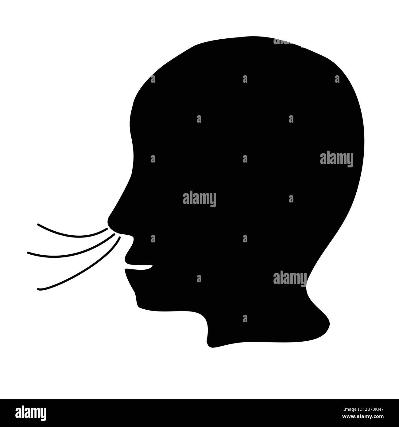 Starnuti. Sintomo di influenza, allergie, bronchite, polmonite. Coronavirus. Le icone starnutiscono. Infografiche. Illustrazione del vettore su isolato Illustrazione Vettoriale